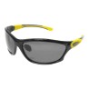 Lentes deportivos polarizados con armazón negro/amarillo, micas humo