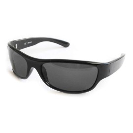 Lentes deportivos polarizados de armazón negro, micas humo